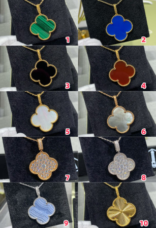Van Cleef & Arpels Large Four Leaf Clover Necklace Diameter approx 2.5cm,Chain length approx 80cm