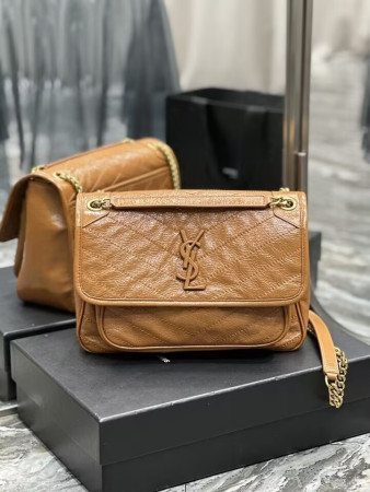 YSL NIKI MEDIUM IN VINTAGE LEATHER SHINY 28x20x8.5cm