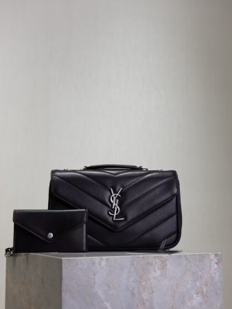 YSL LOULOU small in MATELASSÉ lambskin 24x14x6cm