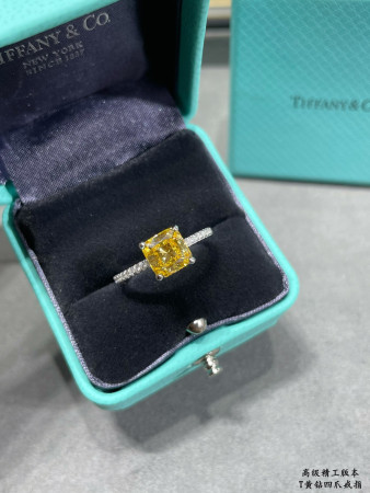 Tiffany & Co. Four-Prong Yellow Diamond Solitaire Ring Ag925