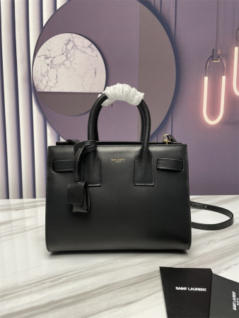 YSL SAC DE JOUR BABY IN SHINY LEATHER BLACK