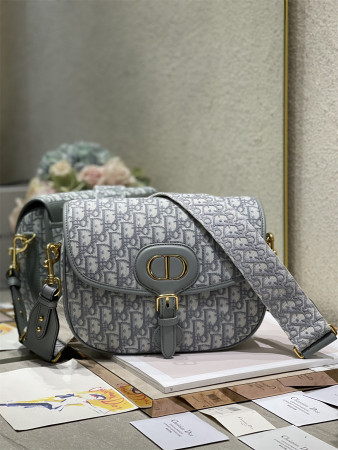 LARGE DIOR BOBBY BAG Grey Dior Oblique Jacquard
