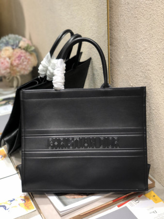 Large Dior Book Tote Black Dior Oblique Embossed Calfskin 16.5 x 14 x 7.5 inches
