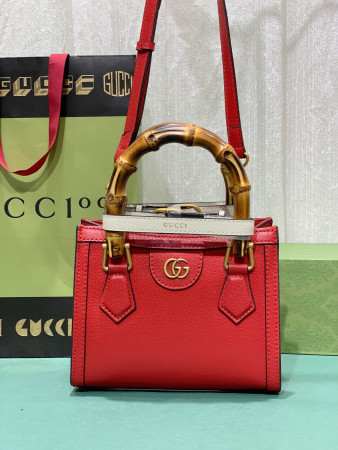 GUCCI DIANA MINI TOTE BAG Red 20W x 16H x 10D CM