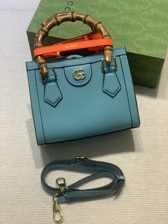 GUCCI DIANA MINI TOTE BAG Blue 20W x 16H x 10D CM