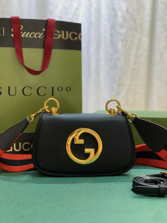 GUCCI BLONDIE MINI BAG BLACK 8.7"W x 5.1"H x 2.2"D