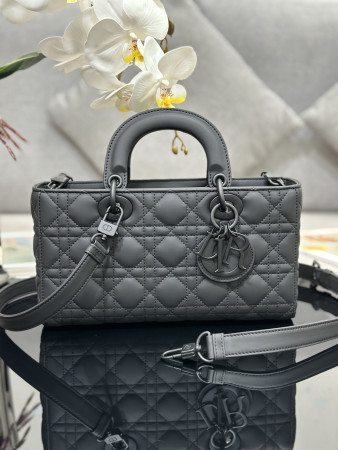 Dior Lady D-Joy bag medium Gray 26 x 13.5 x 5 cm