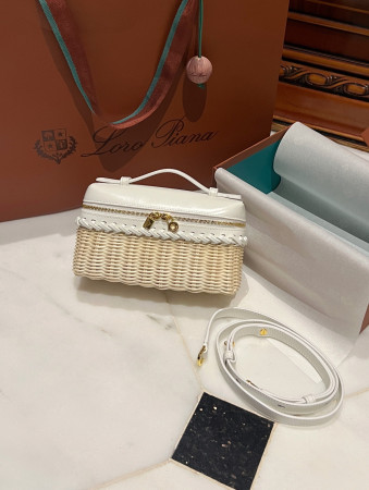 Loro Piana Extra Pocket L19 Wicker Bag 19 x 11.5 x 7cm