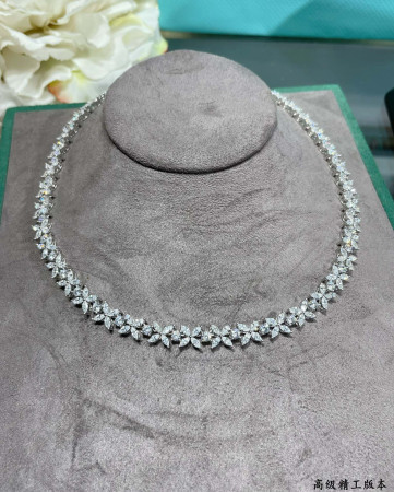 Tiffany & Co. Full Diamond Marquise Necklace Ag925