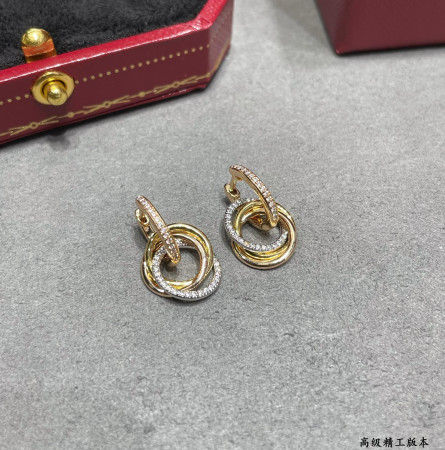 Cartier Small size triple-ring diamond Earrings