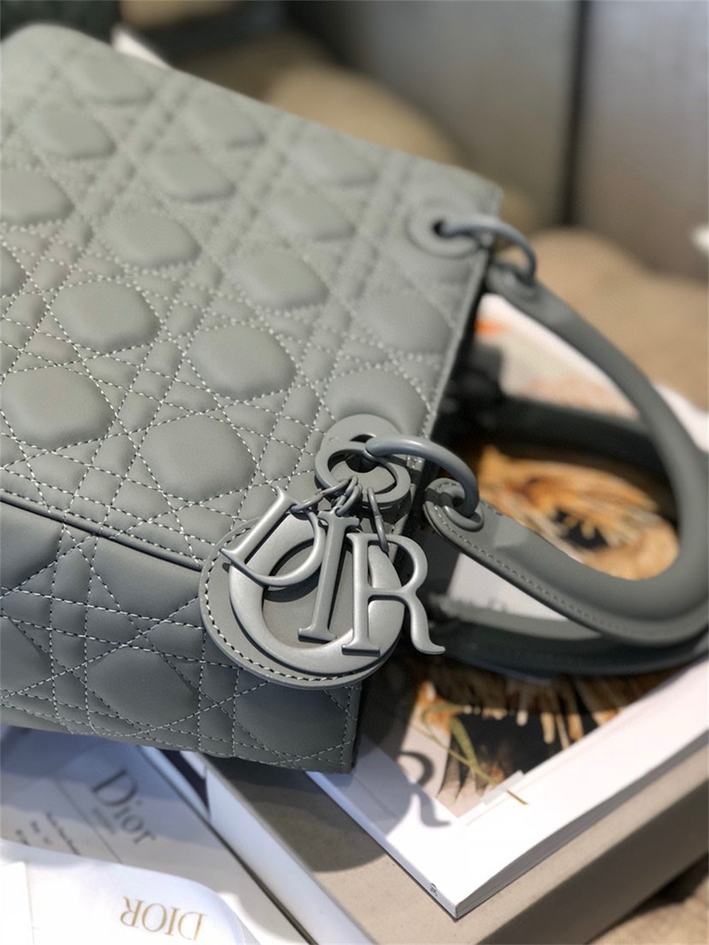 Medium Lady Dior Bag 9.5 x 8 x 4.5 inches