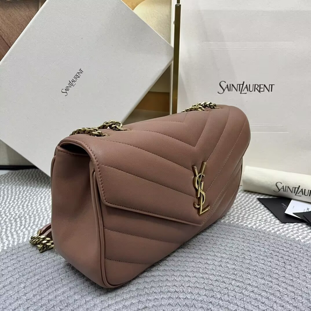 YSL LOULOU MEDIUM IN MATELASSÉ LAMBSKIN 29x17x8cm