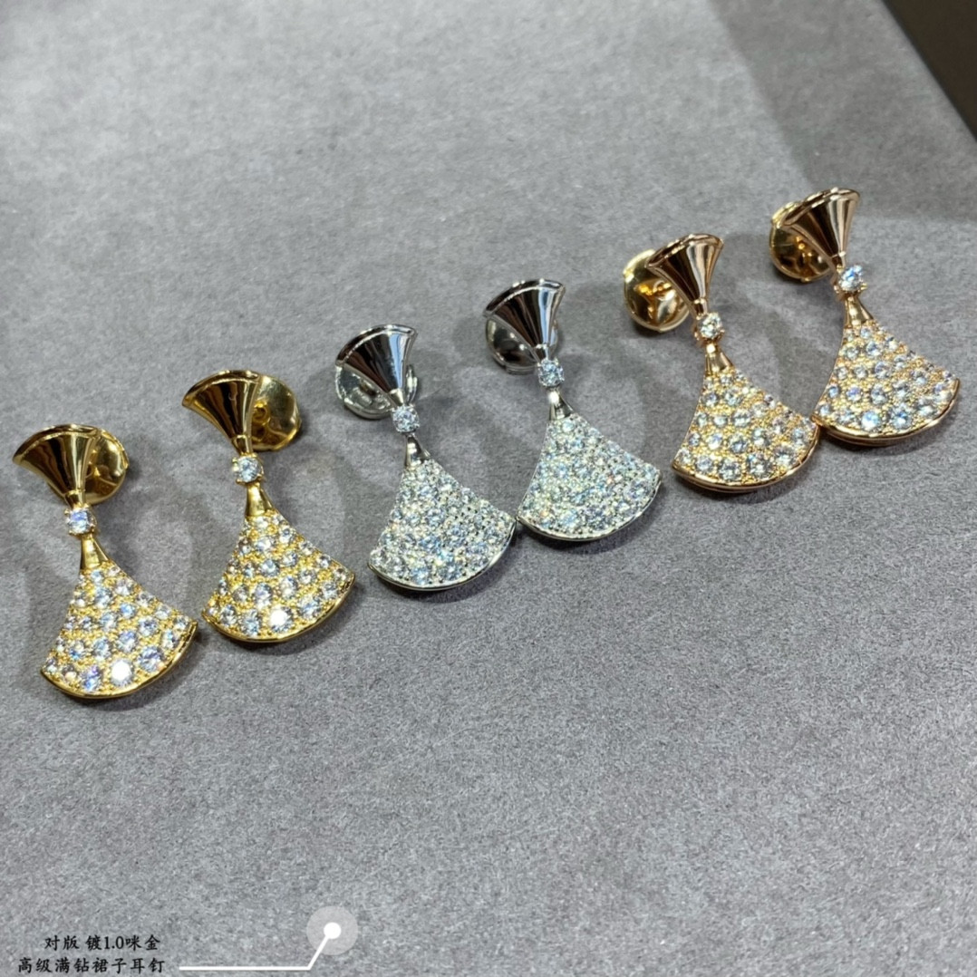 Bvlgari Diamond fan-shaped skirt Earrings