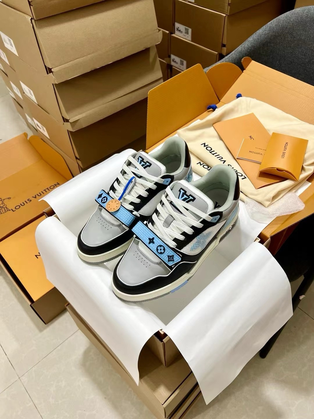 UA Louis Vuitton LV Trainer Blue Grey Black