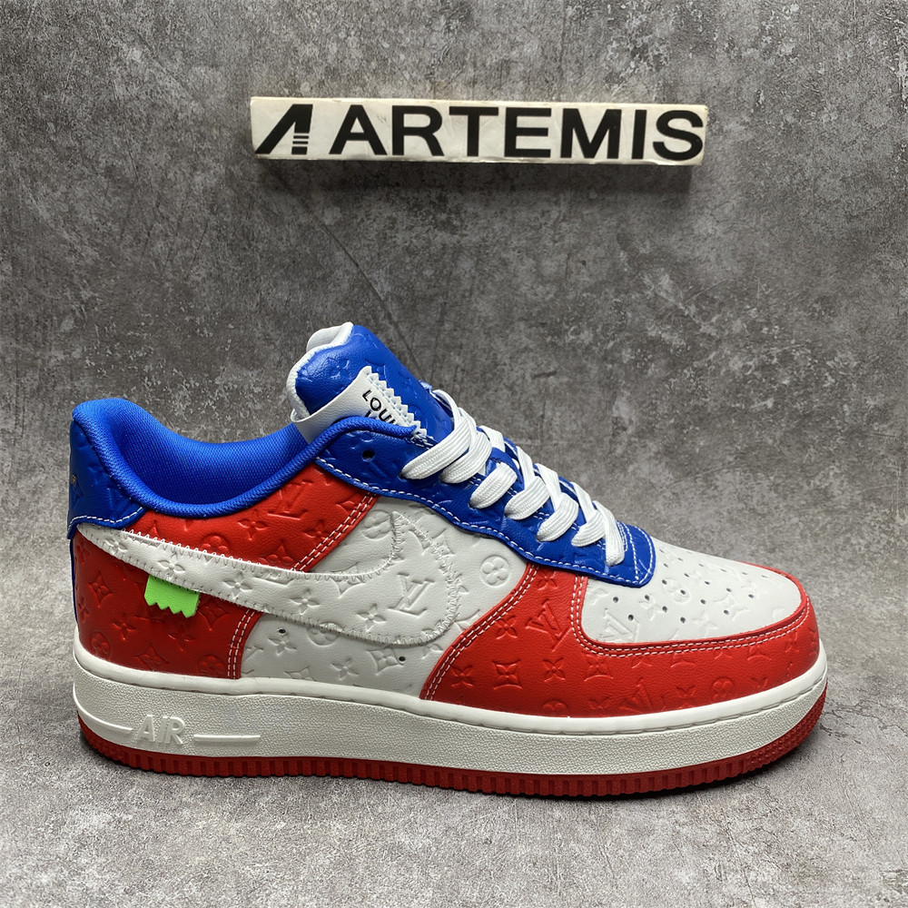 LV x Nike Air Force 1 red blue