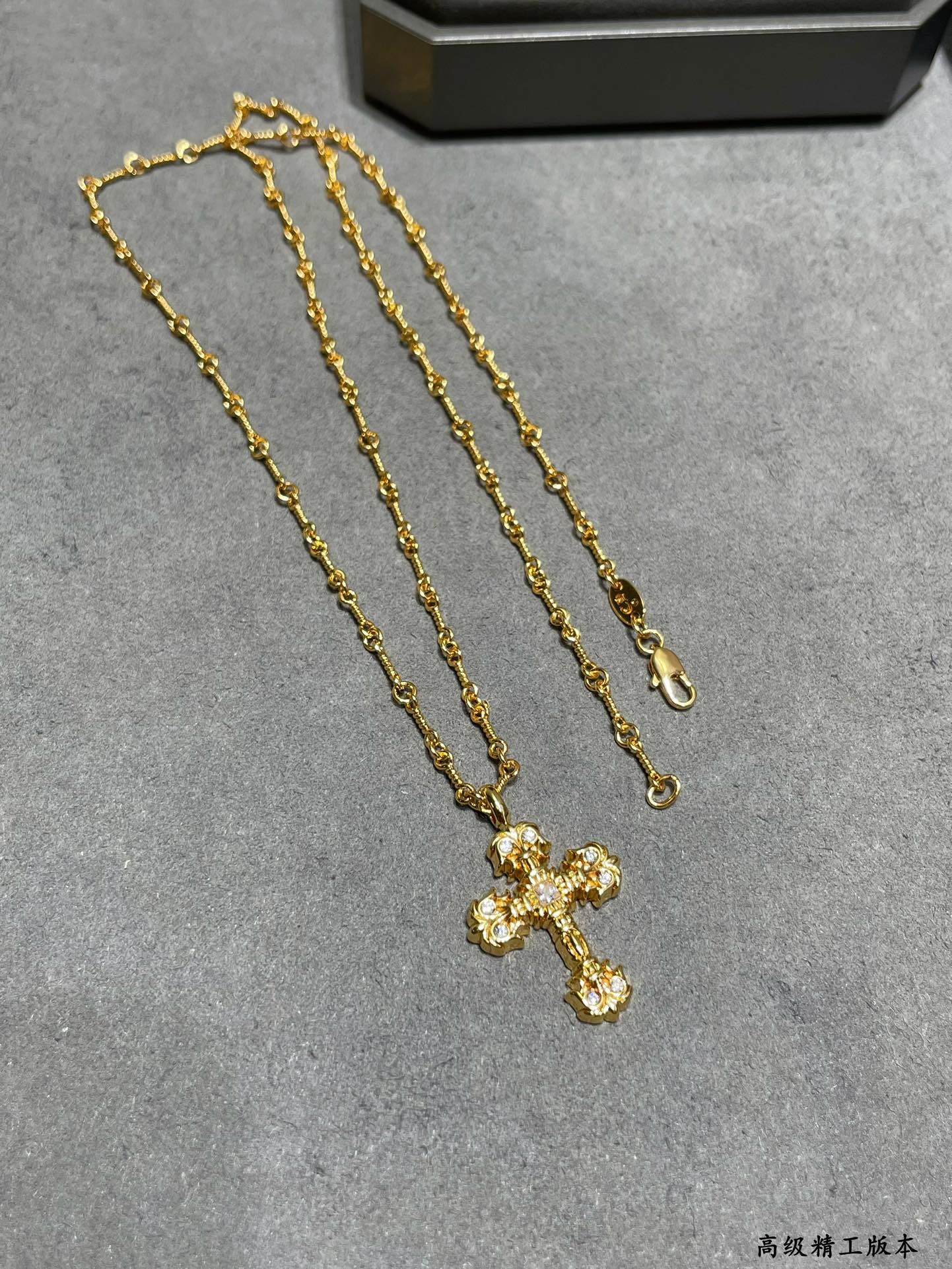 Ch*0me heart flame cross necklace