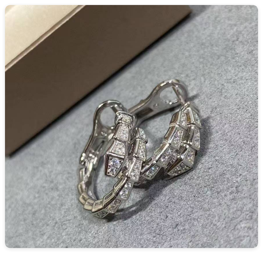 Bvlgari Full-diamond snake Earrings