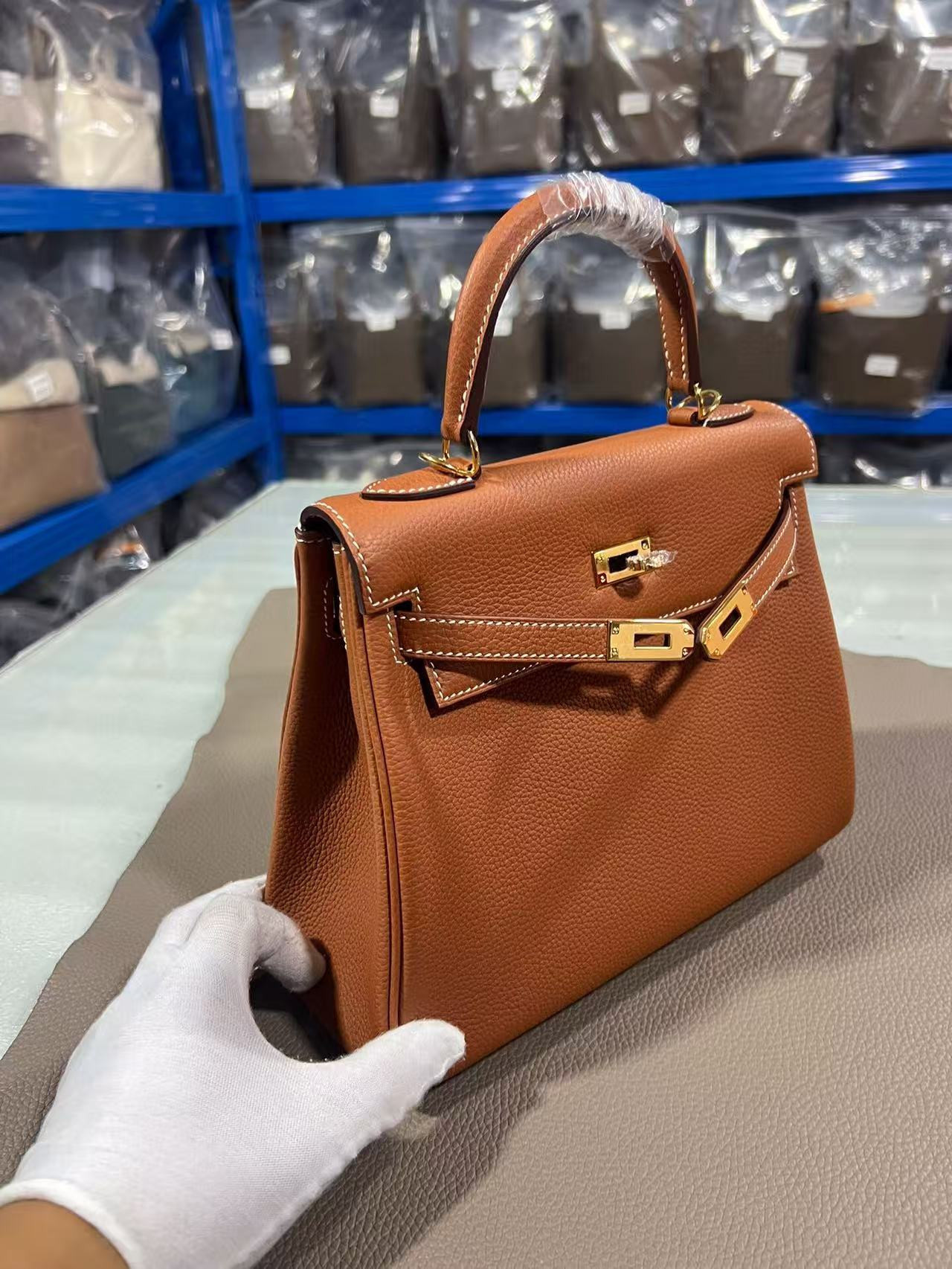 Hermes Togo Kelly Silver-tone Hardware 25