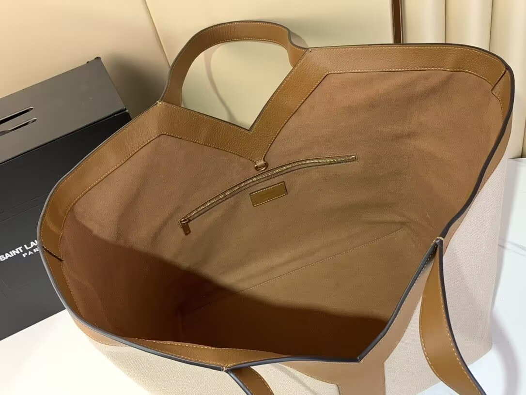 YSL Y Tote In Canvas And Leather 37×32×7cm