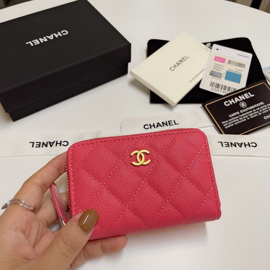 CHANEL ZIPPED COIN PURSE 7.5x11x2.5cm