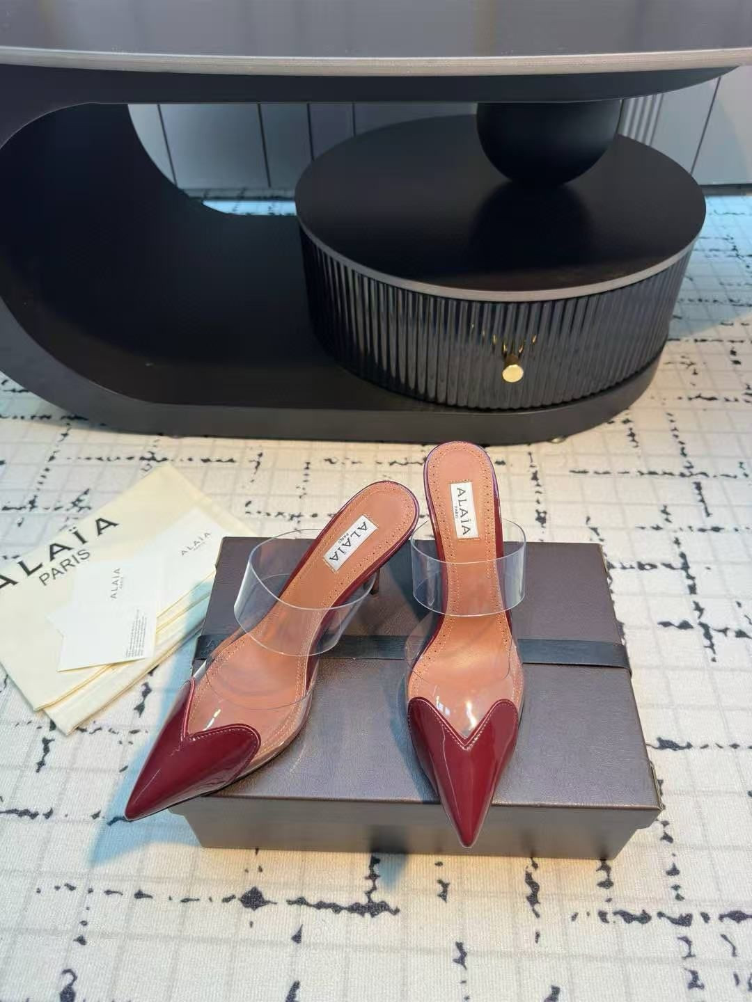 UA ALAÏA Le Coeur Mule Heart-Toe Slingback Pump 10.5cm Heel