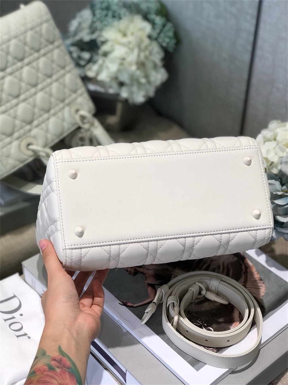 Medium Lady Dior Bag 9.5 x 8 x 4.5 inches