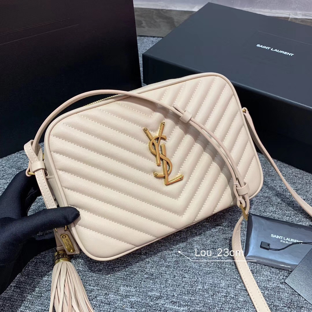YSL LOU Camera bag in quilted leather