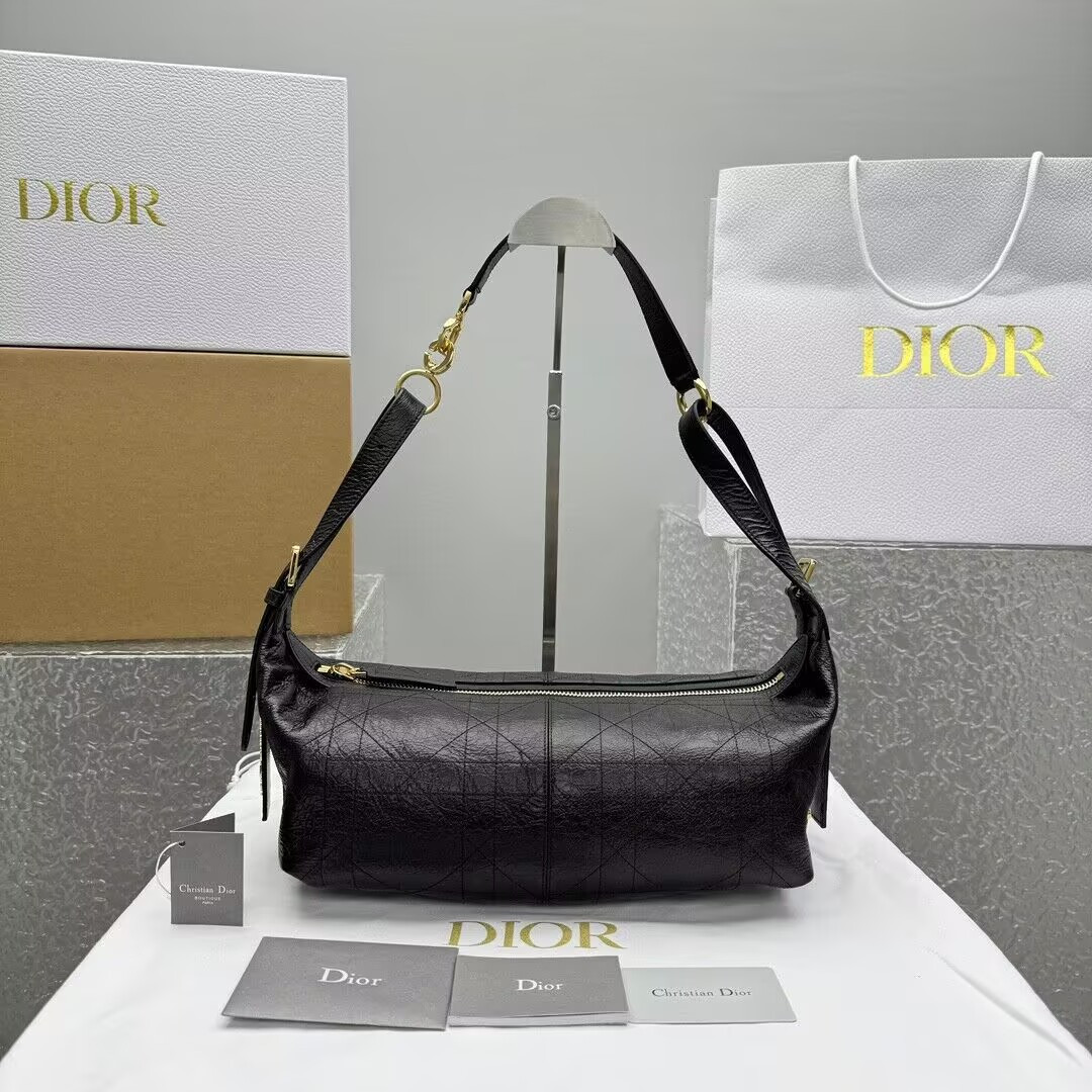 Dior Medium D-Journey Bag in Crinkled Calfskin 33x15x16cm