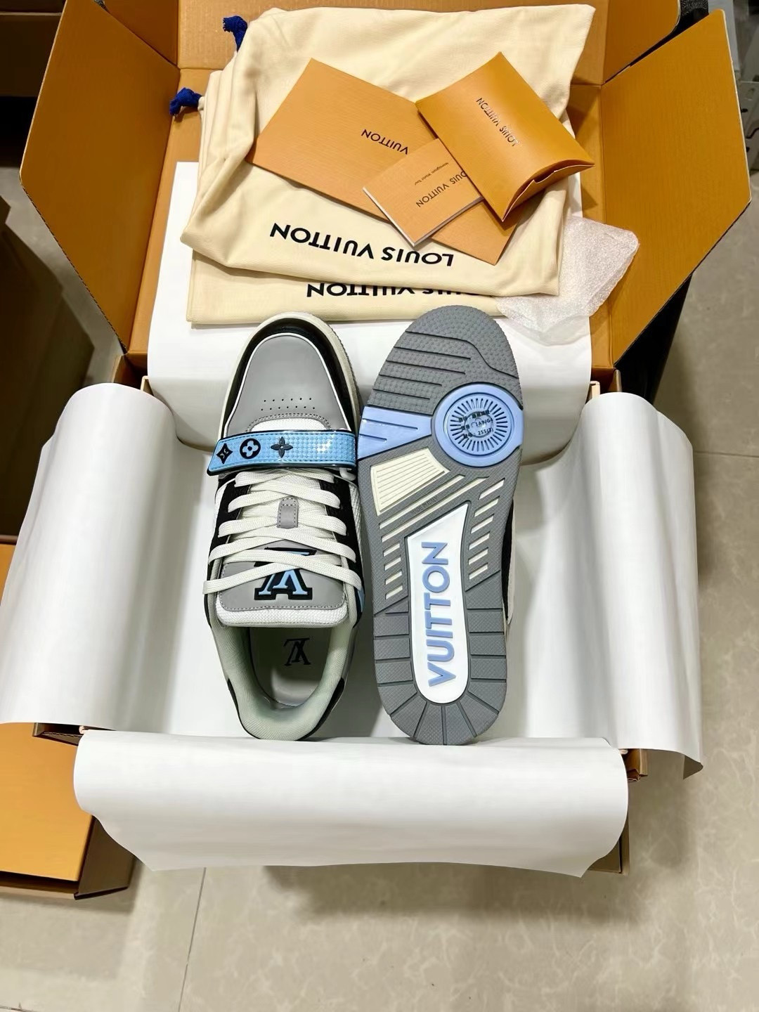 UA Louis Vuitton LV Trainer Blue Grey Black