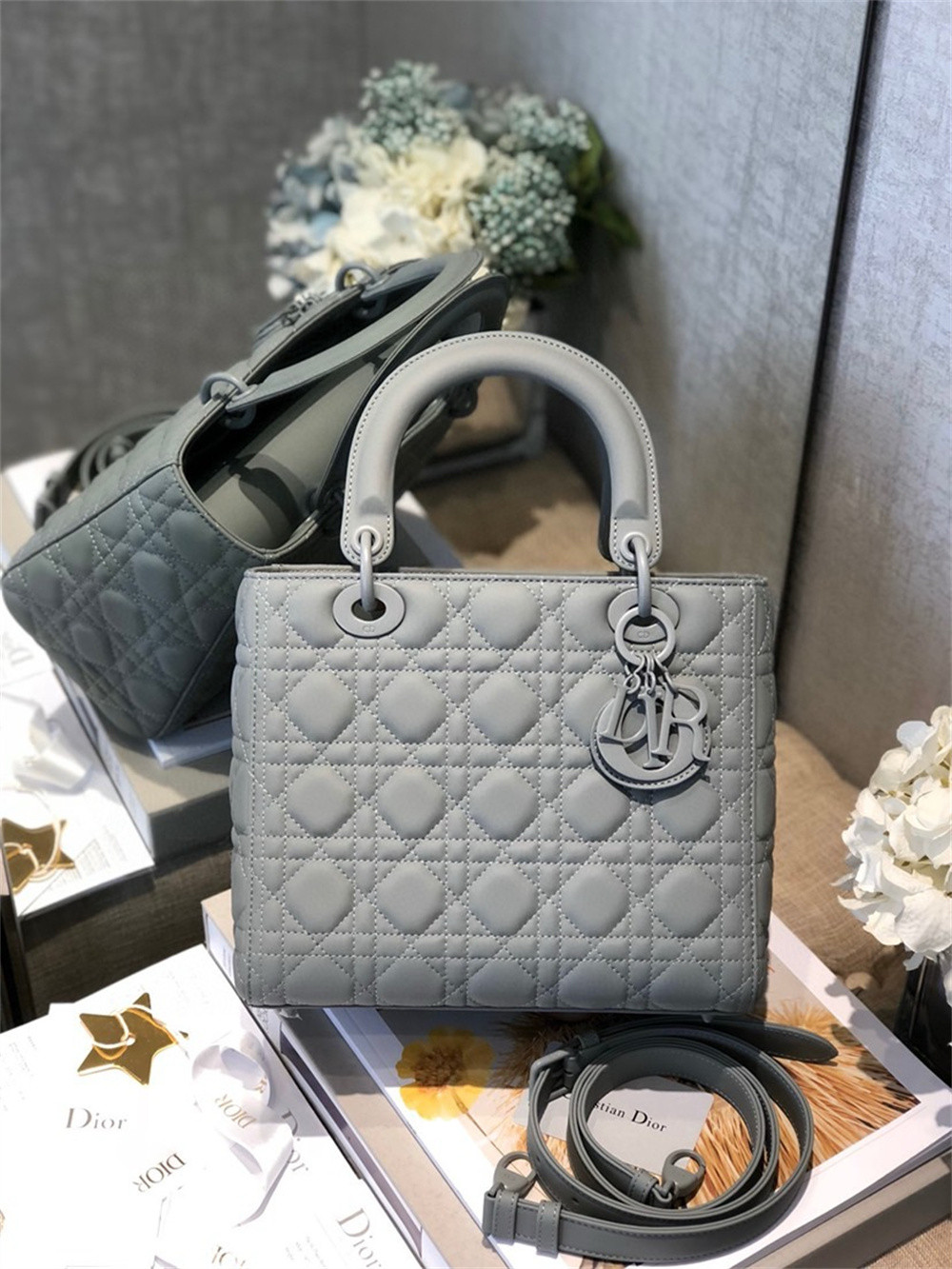 Medium Lady Dior Bag 9.5 x 8 x 4.5 inches