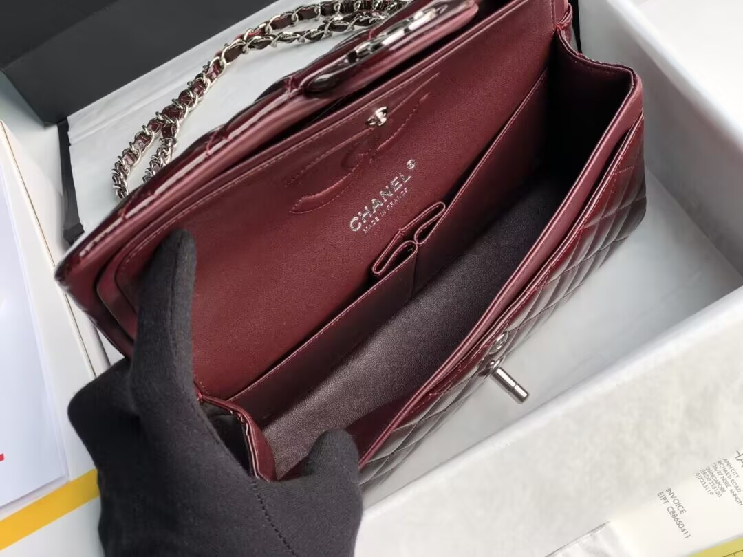 Chanel  Classic Flap Bag Burgundy 25cm