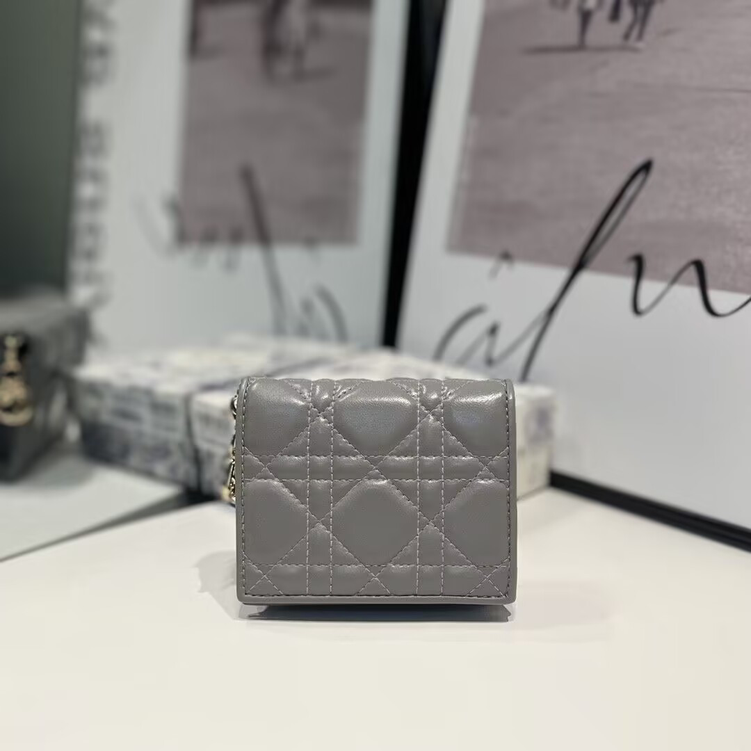 Dior Mini Lady Dior Gardenia Wallet 11x9x3cm