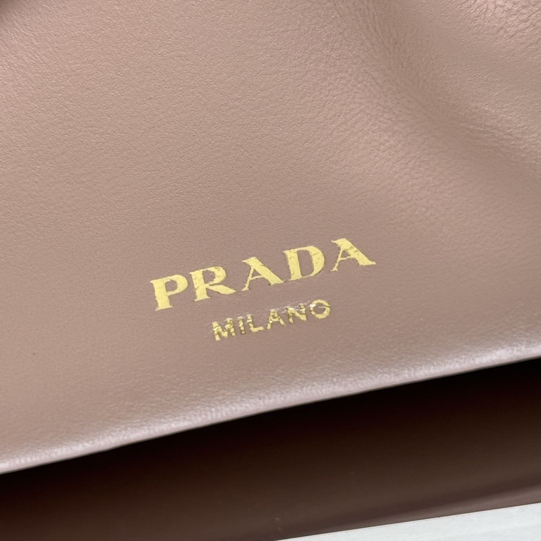 Prada Slouchy Lambskin Leather Shoulder Bag 25x18.5x11.5cm