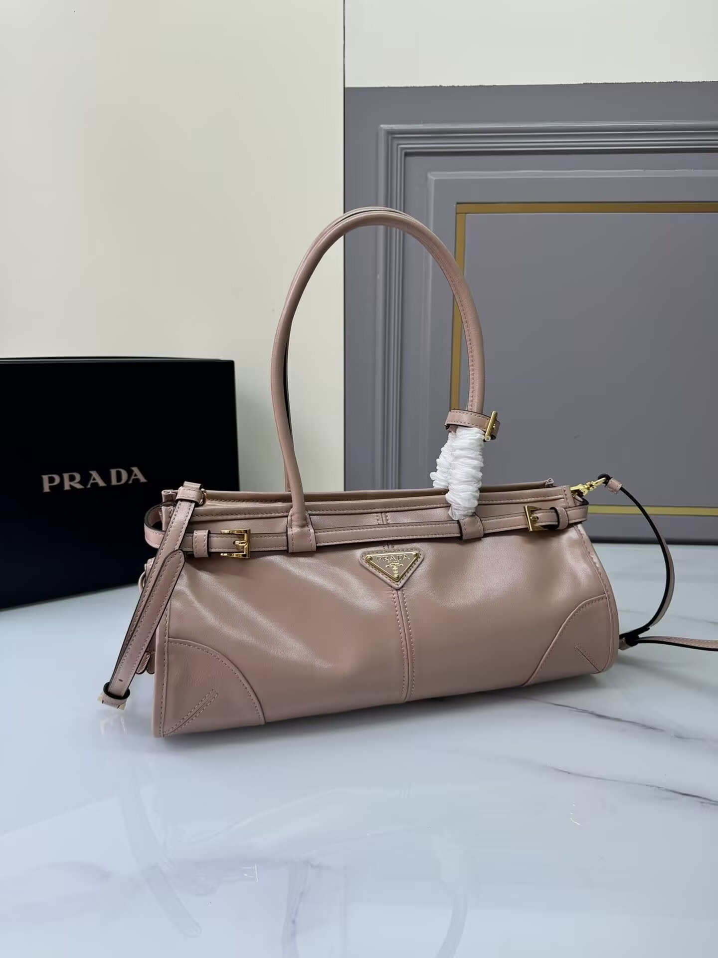 Prada Bonnie Medium Leather Handbag 32x15.5x12cm