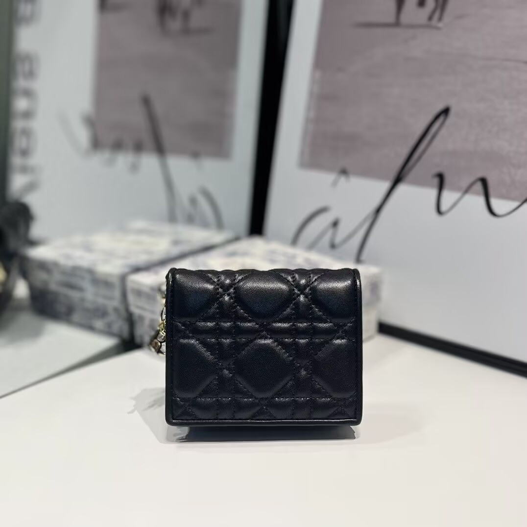 Dior Mini Lady Dior Gardenia Wallet 11x9x3cm