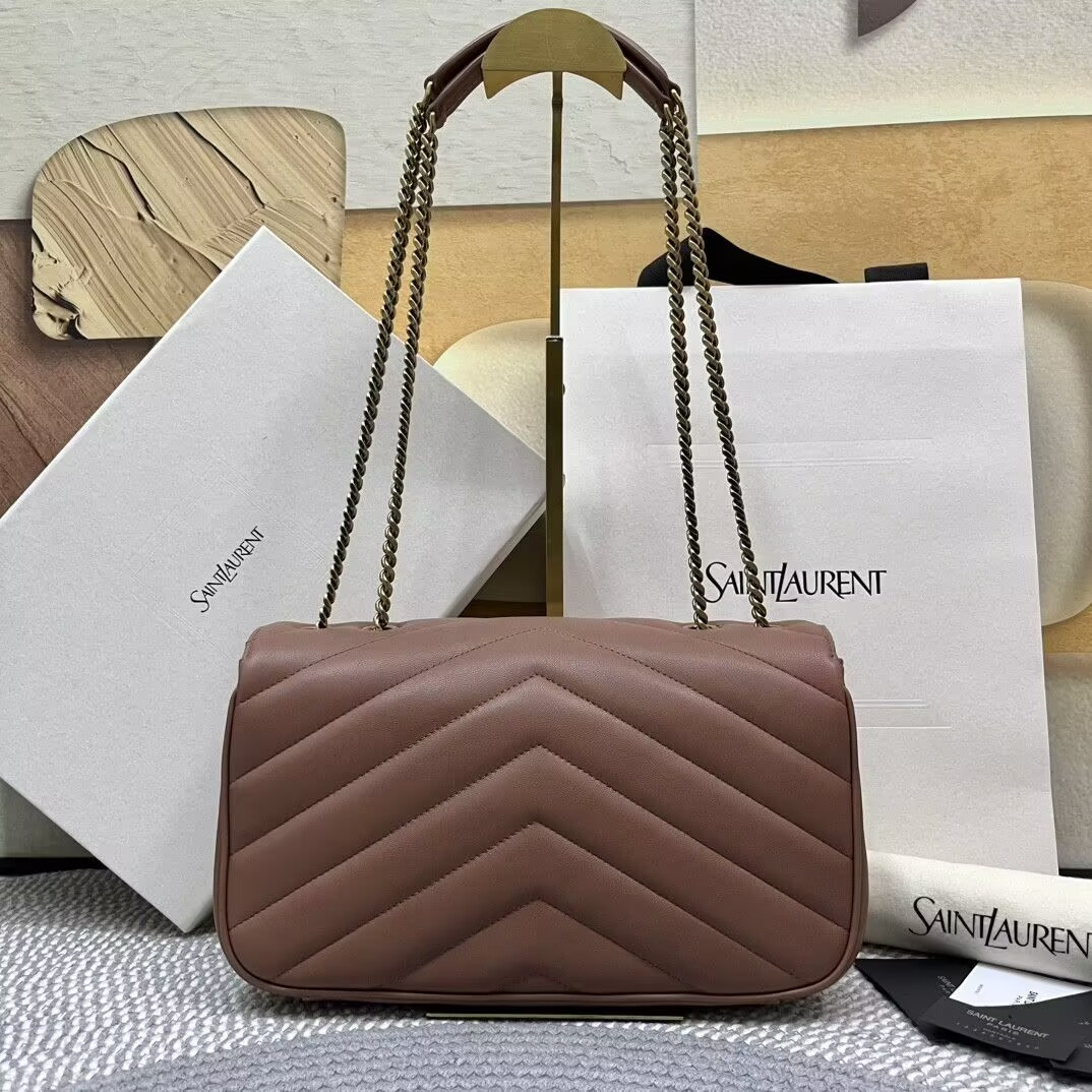 YSL LOULOU MEDIUM IN MATELASSÉ LAMBSKIN 29x17x8cm