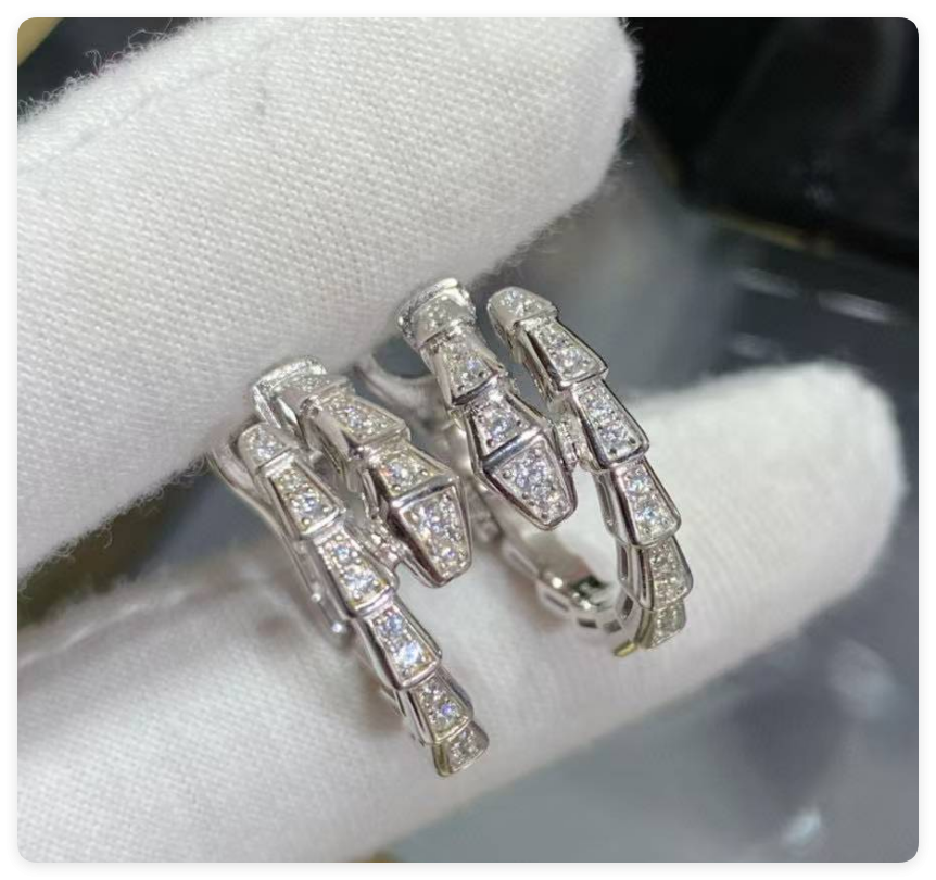 Bvlgari Full-diamond snake Earrings