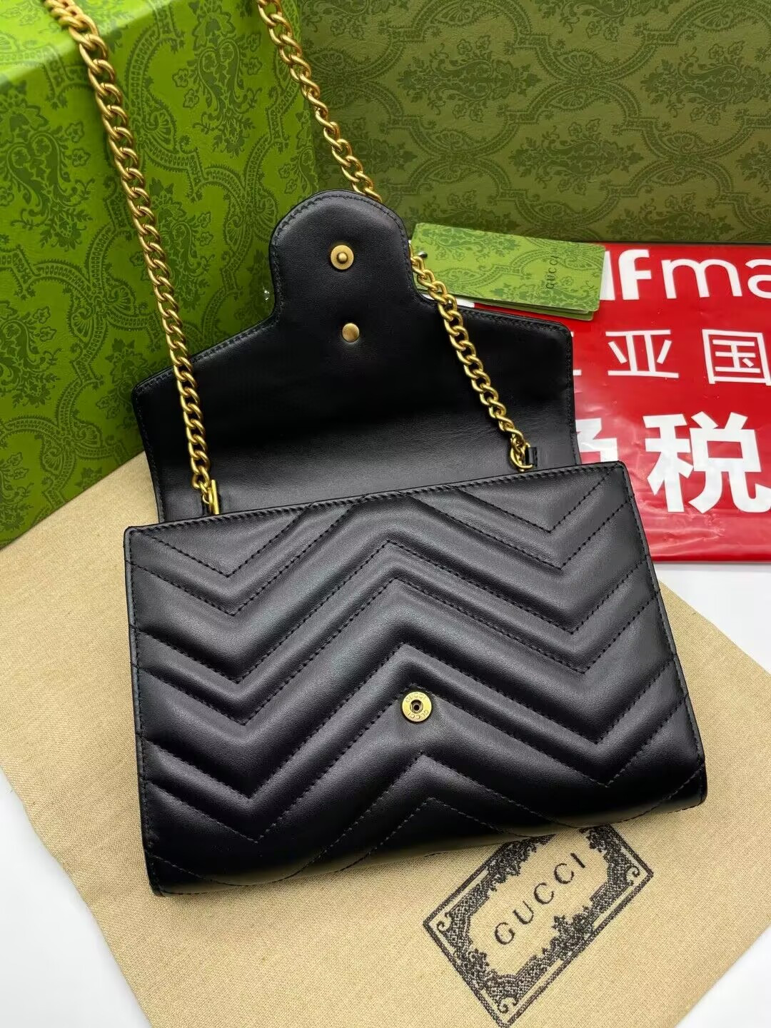 Gucci GG Marmont wallet on chain 20x13x6cm