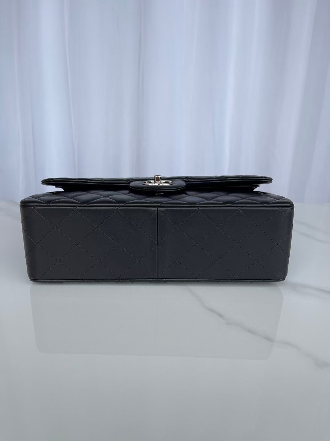 Chanel Classic Flap Jumbo 30cm CF shiny black 19.5×30×10cm