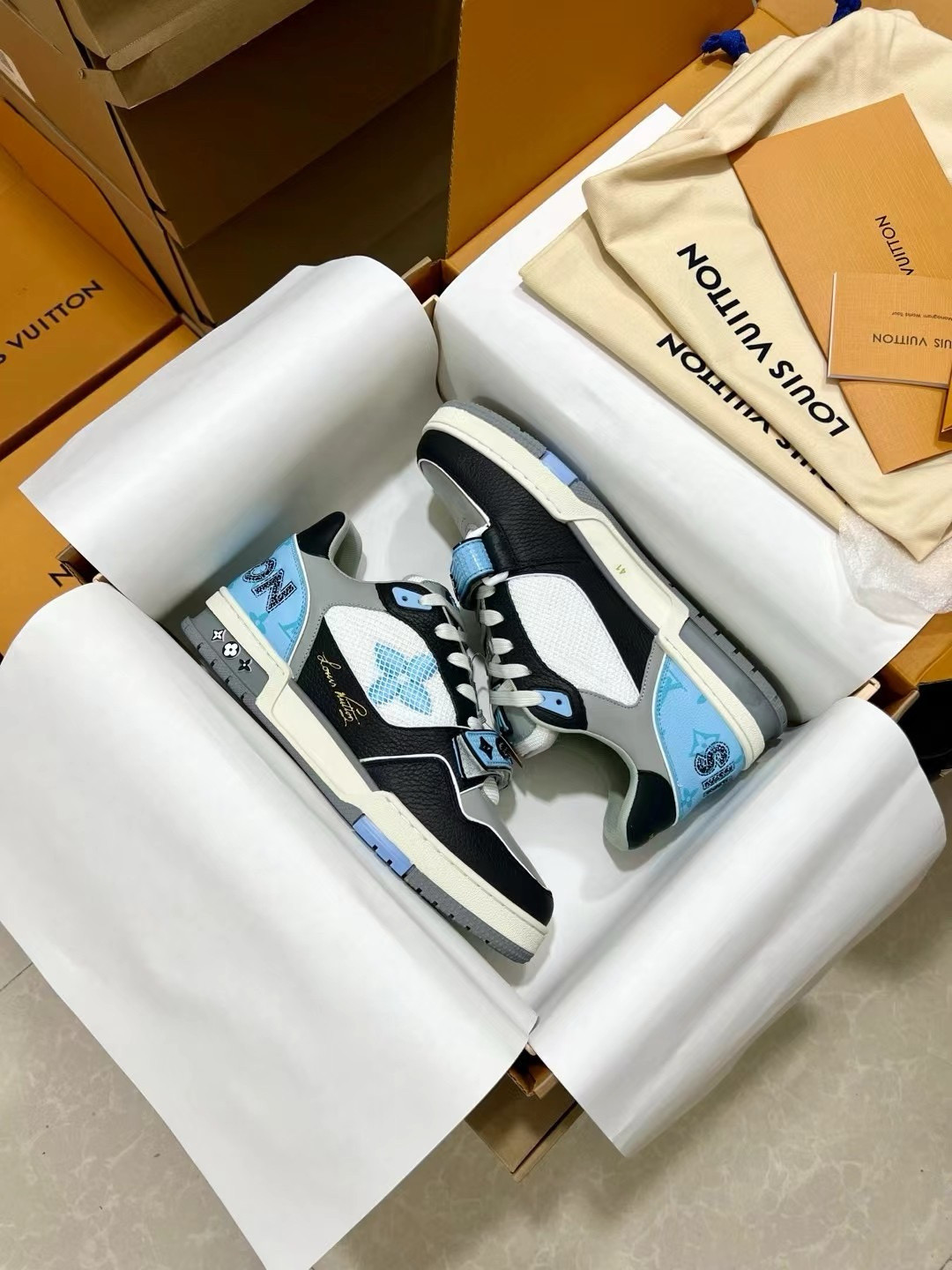 UA Louis Vuitton LV Trainer Blue Grey Black