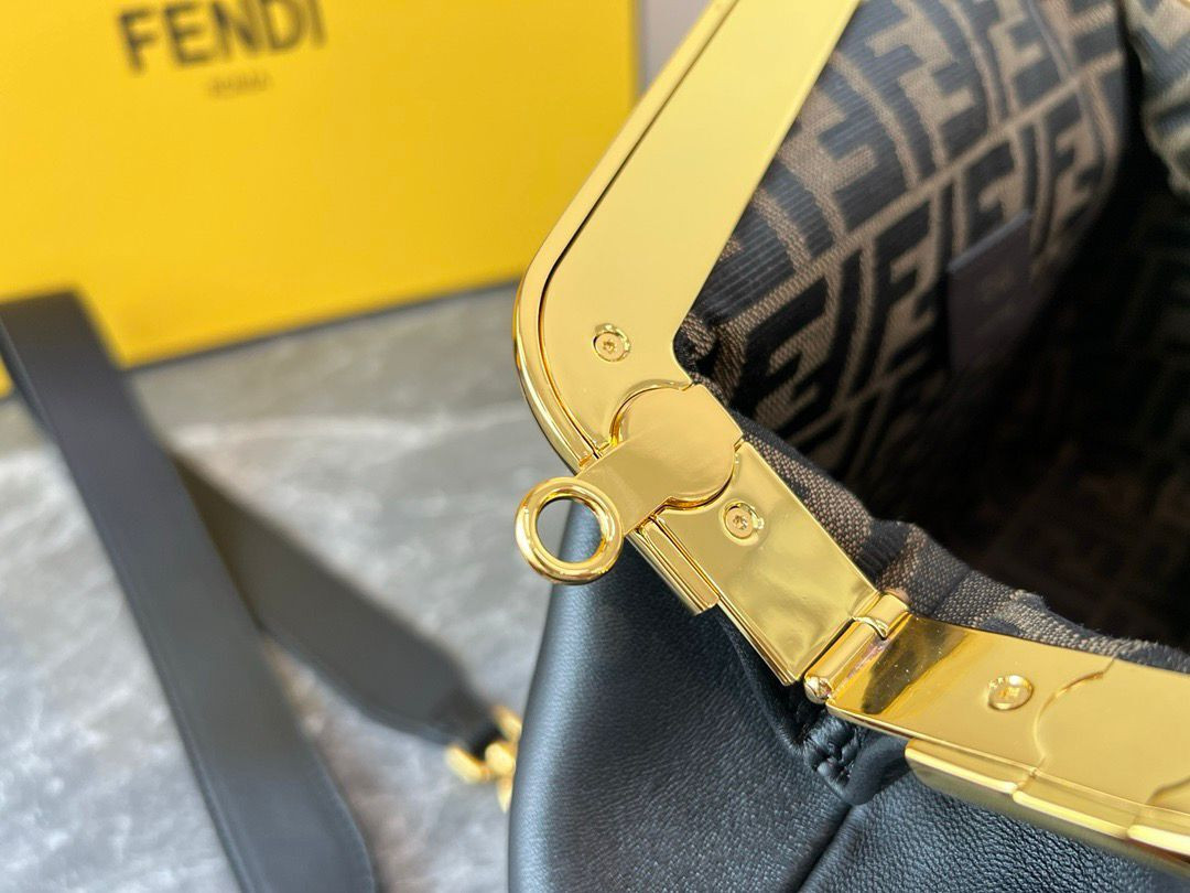 Fendi First Medium Black leather bag