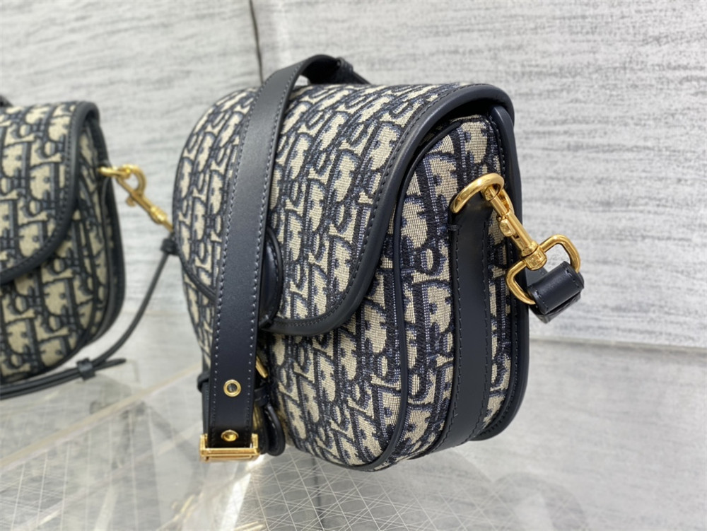 MEDIUM DIOR BOBBY BAG Blue Dior Oblique Jacquard