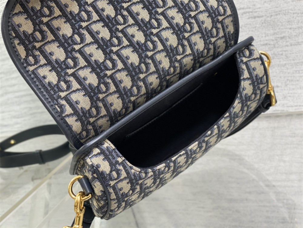 MEDIUM DIOR BOBBY BAG Blue Dior Oblique Jacquard