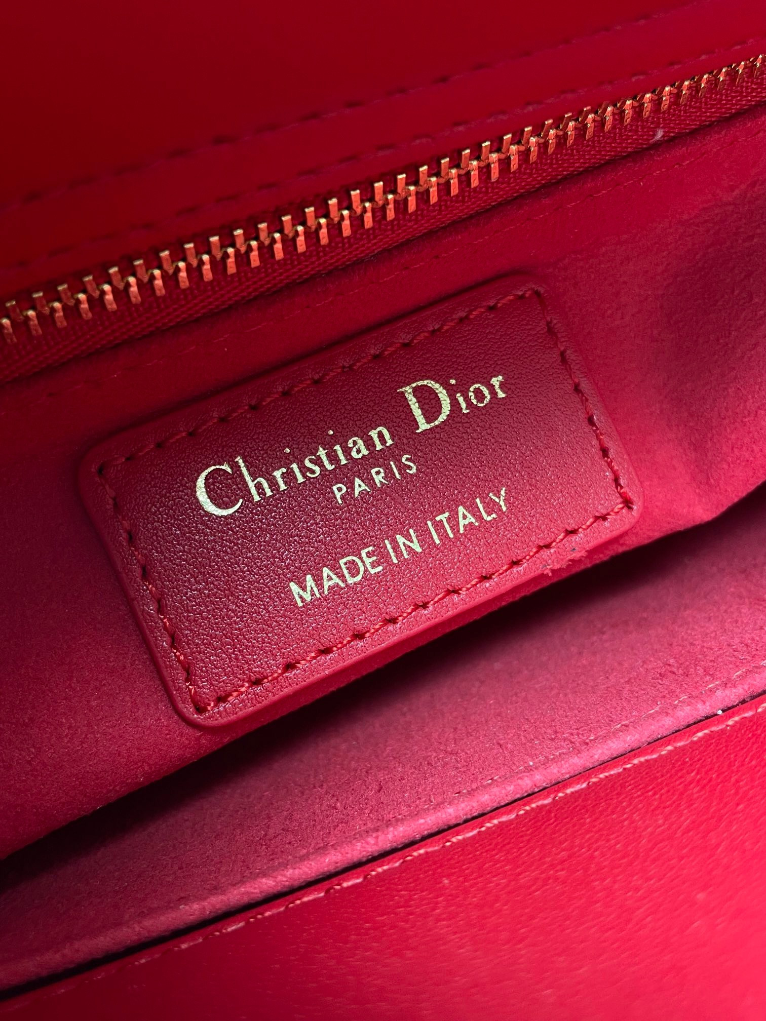 Small Lady Dior My ABCDior Bag Red 8 x 6.5 x 3 inches