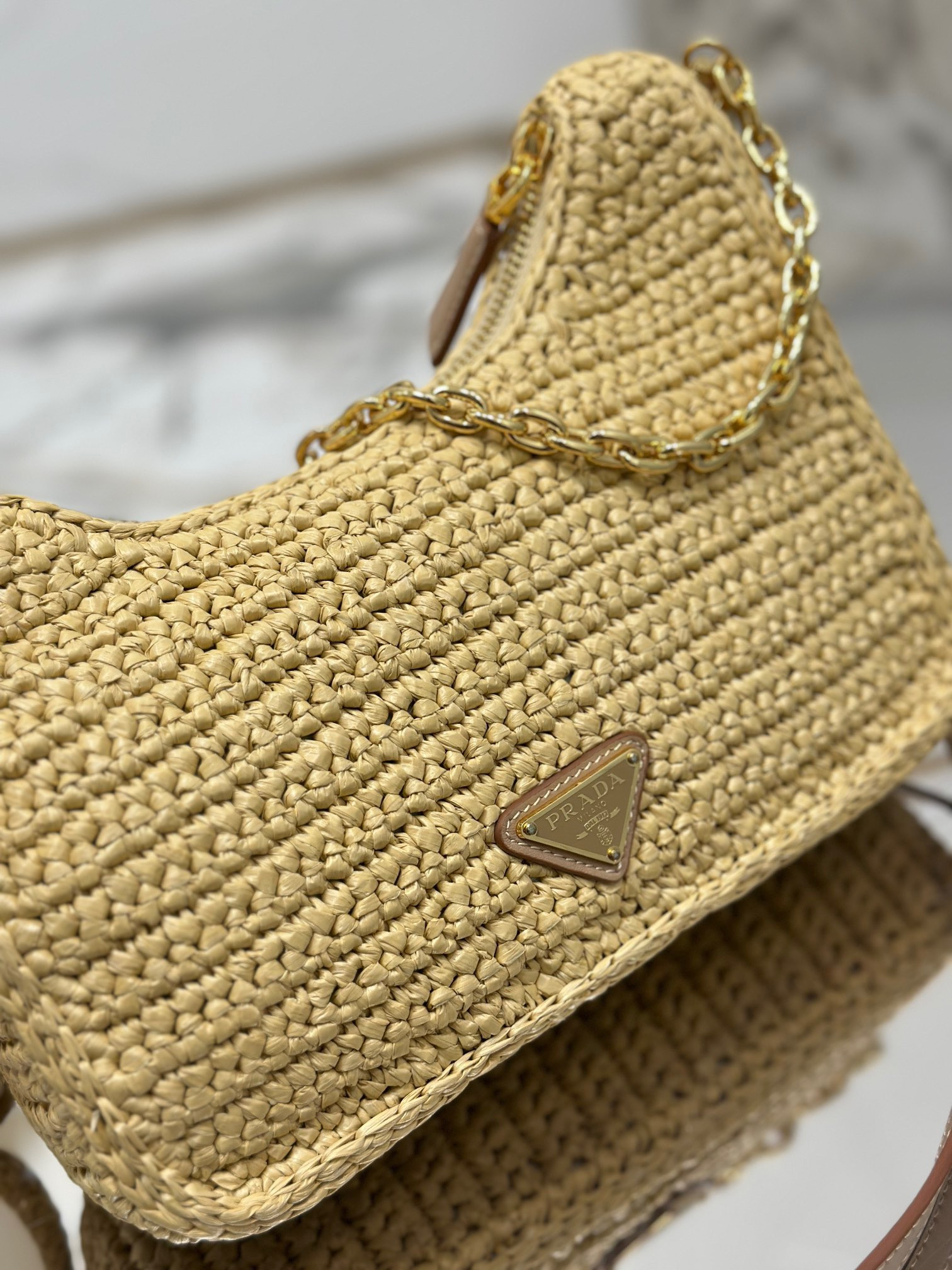 Prada Re-edition crochet mini-bag Color Natural