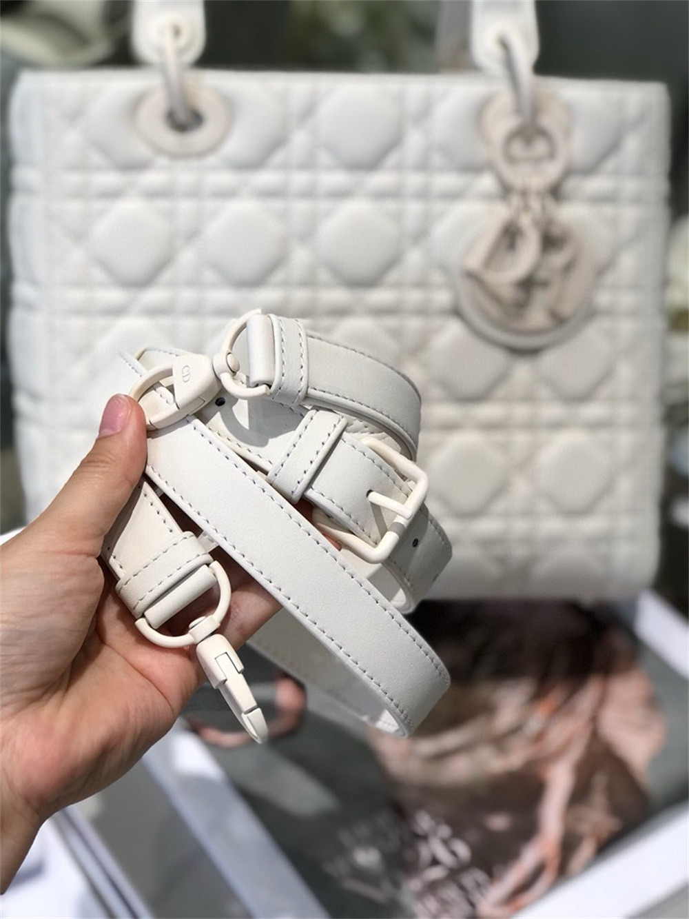 Medium Lady Dior Bag 9.5 x 8 x 4.5 inches