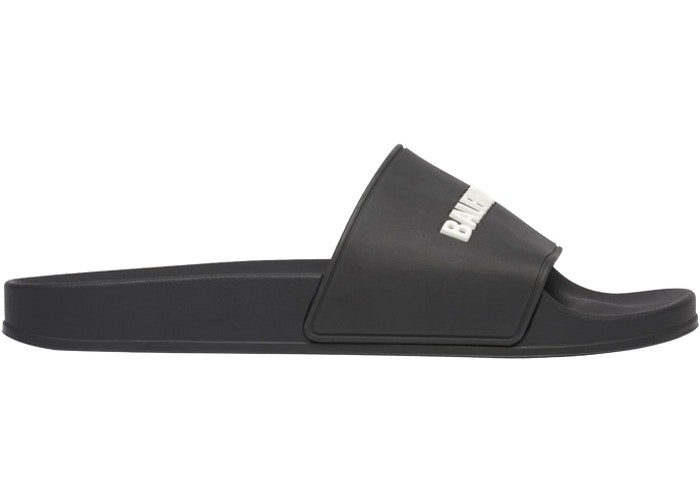 Balenciga Pool Slide Black White