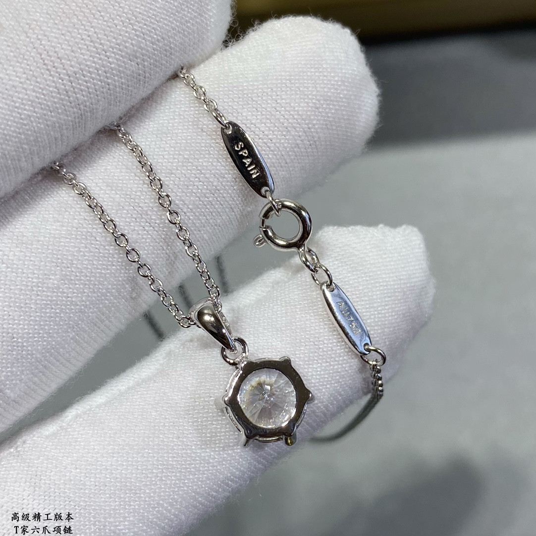 Tiffany & Co. Setting Six-Prong Pendant Necklace Ag925