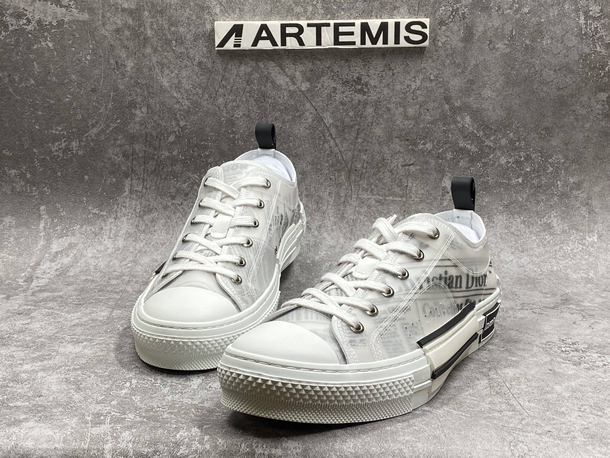 Dior B23 Low Top Daniel Asham Newspaper