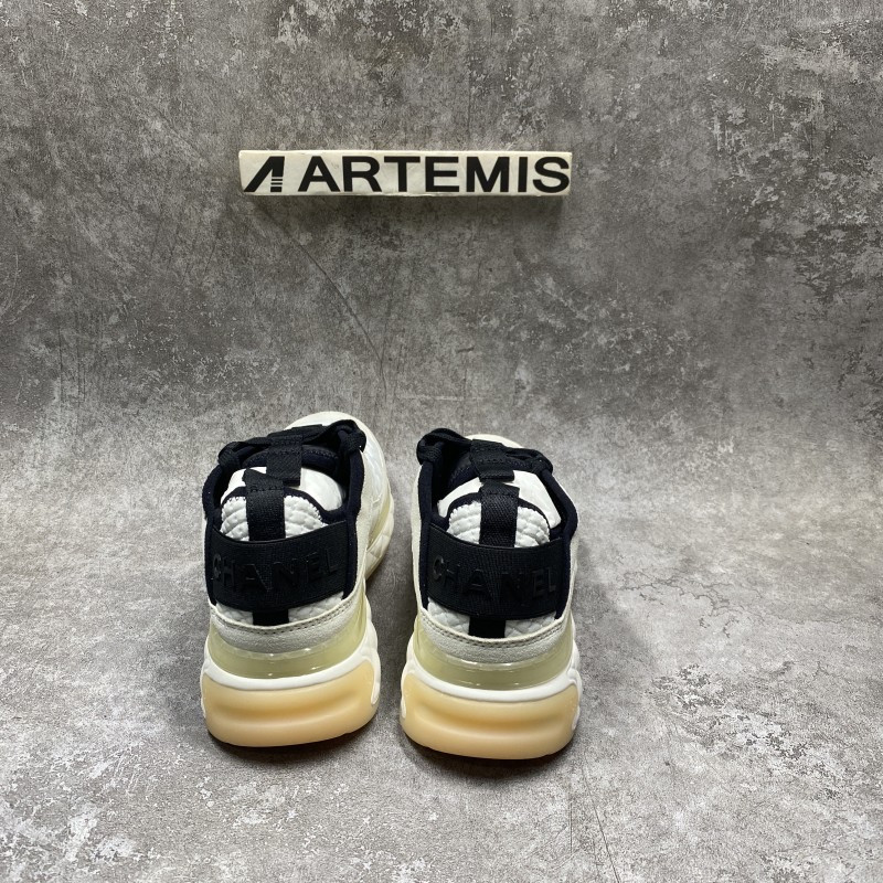 Chanel White Ivory Cc Sneakers